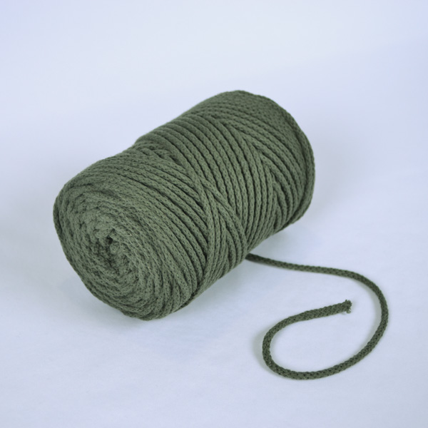 Pletená bavlnená šnúra 6mm premium khaki